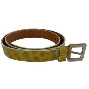Furla Patent Leather Animal Crocodile Print Belt